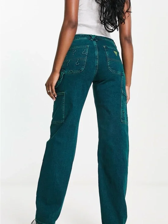 RARE Guess? Originals x Batman Green Denim Carpenter Jeans - Picture 3 of 12